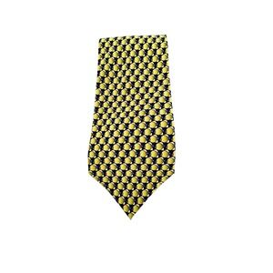 The Nature Conservancy Angelfish Silk Tie Yellow Navy Blue Geometric Pattern